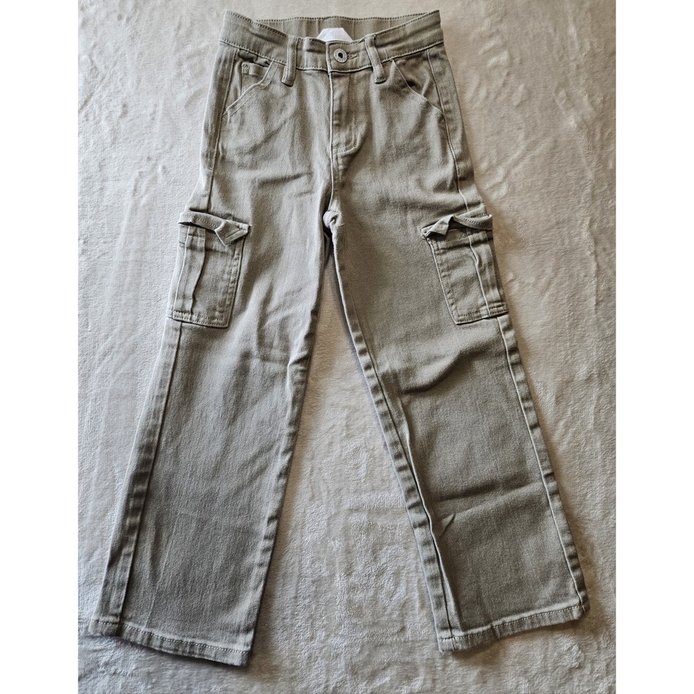 YMI‎ Girls Cargo Pants Size 7 Khaki Stretch Utility Straight Leg Casual